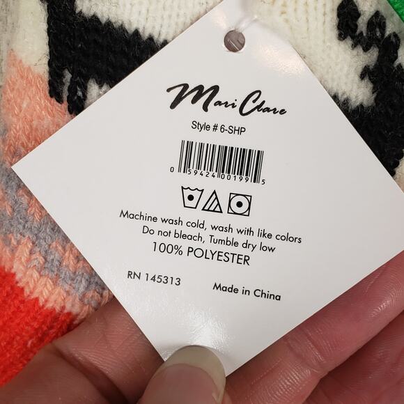 NWT Mari Clare Sherpa Lined Knit Winter Reindeer Design No-Slip Slipper Socks - Picture 5 of 6